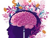 Artistic illustration of a silhouette of a woman's head with a brain visible and a syringe pointed at the center, surrounded by flowers and dollar signs, symbolizing mental health and financial decisions.